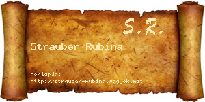 Strauber Rubina névjegykártya
